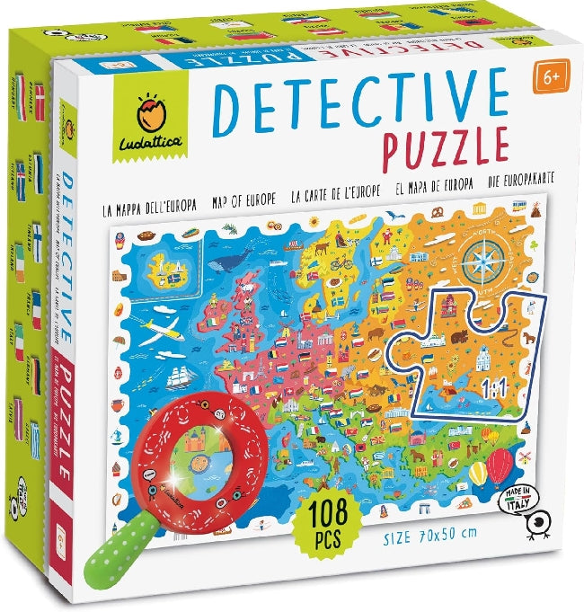 DETECTIVE PUZZLE 108 PEZZI LA MAPPA DELL'EUROPA