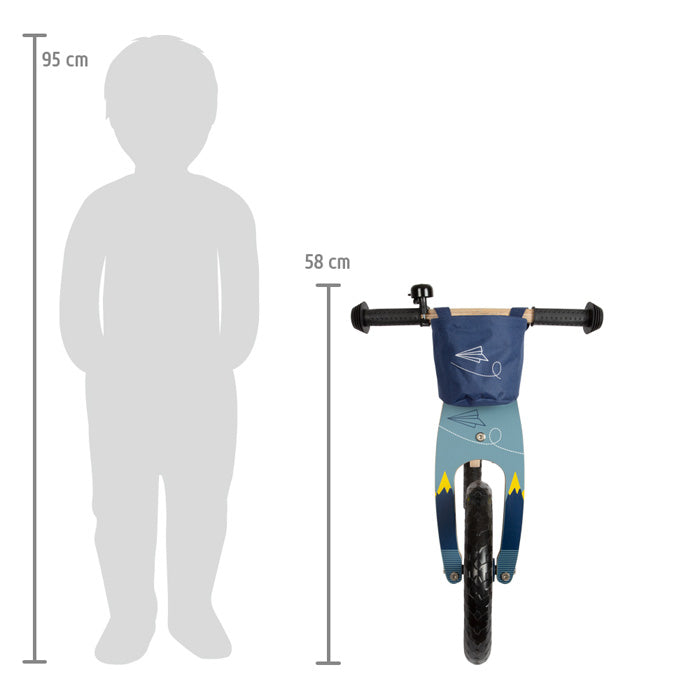 Biciclettina senza pedali Blu Aereo di carta