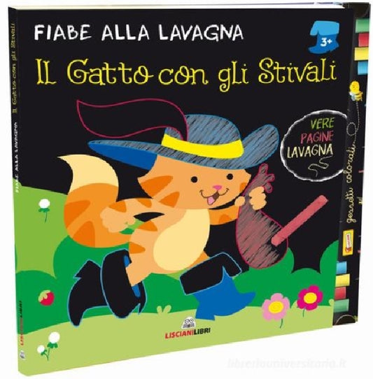 LIBRO ALLA LAVAGNA ITALIANO IL GATTO CON GLI STIVALI