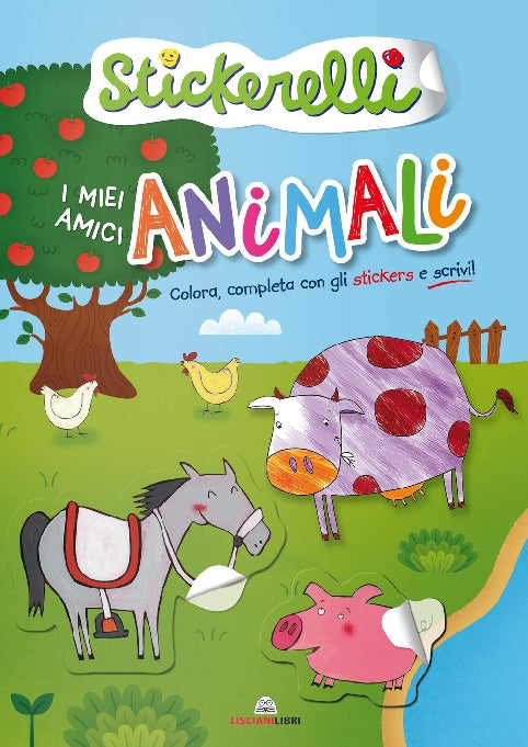 LIBRO ADESIVI ITALIANO I MIEI AMICI ANIMALI