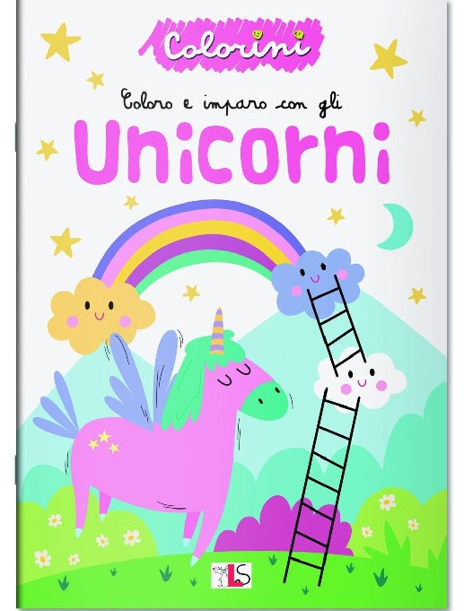 LIBRO DIPINGERE ITALIANO UNICORNI
