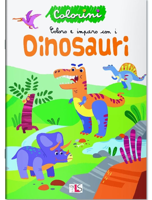 LIBRO DIPINGERE ITALIANO DINOSAURI