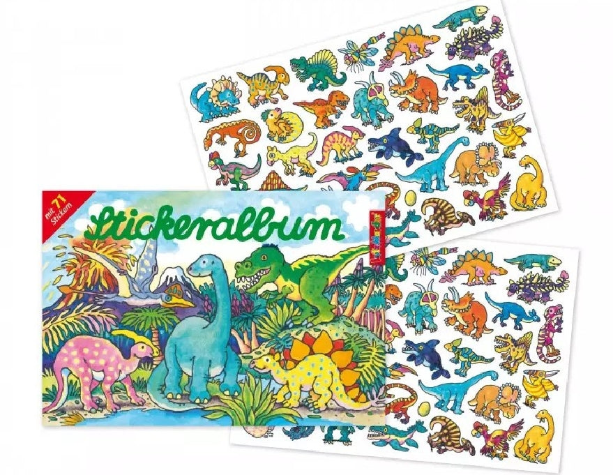 ALBUM ADESIVI DINOSAURI CON ADESIVI
