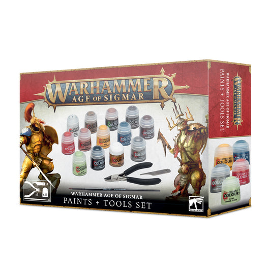 WARHAMMER AOS: AGE OF SIGMAR PAINTS + TOOLS SET [80-17]